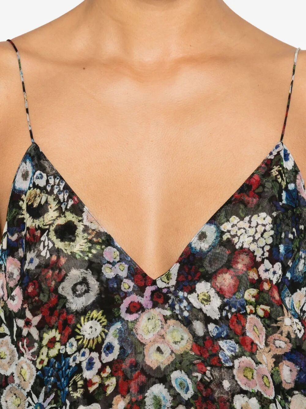 Khaite Taja Floral-print Silk-chiffon Maxi Dress In Multi