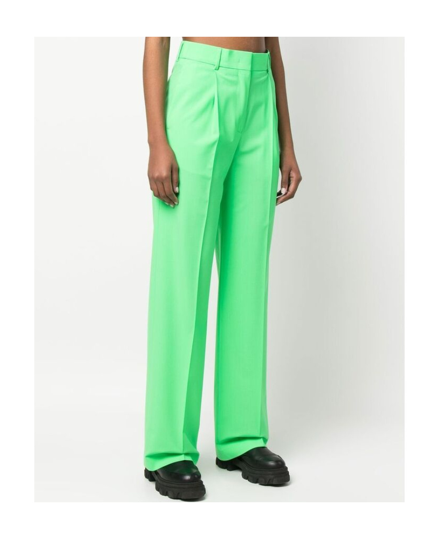 Msgm High-waist Tailored Trousers In Green