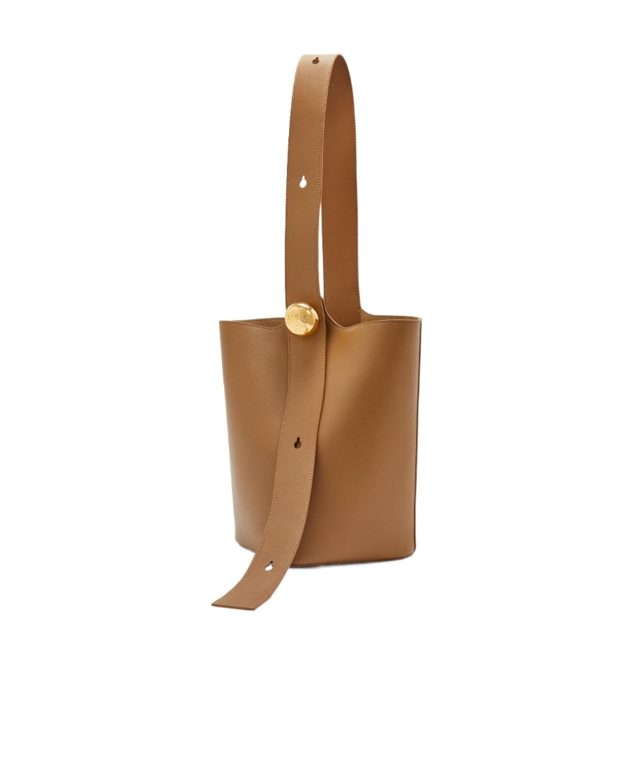 Loewe Pebble Medium Bucket Shoulder Bag In Brown