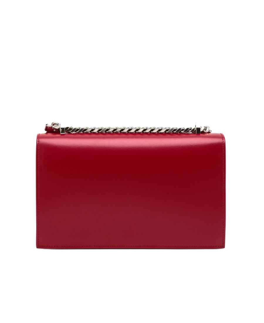 Alexander Mcqueen Jewelled Satchel Mini Shoulder Bag In Red