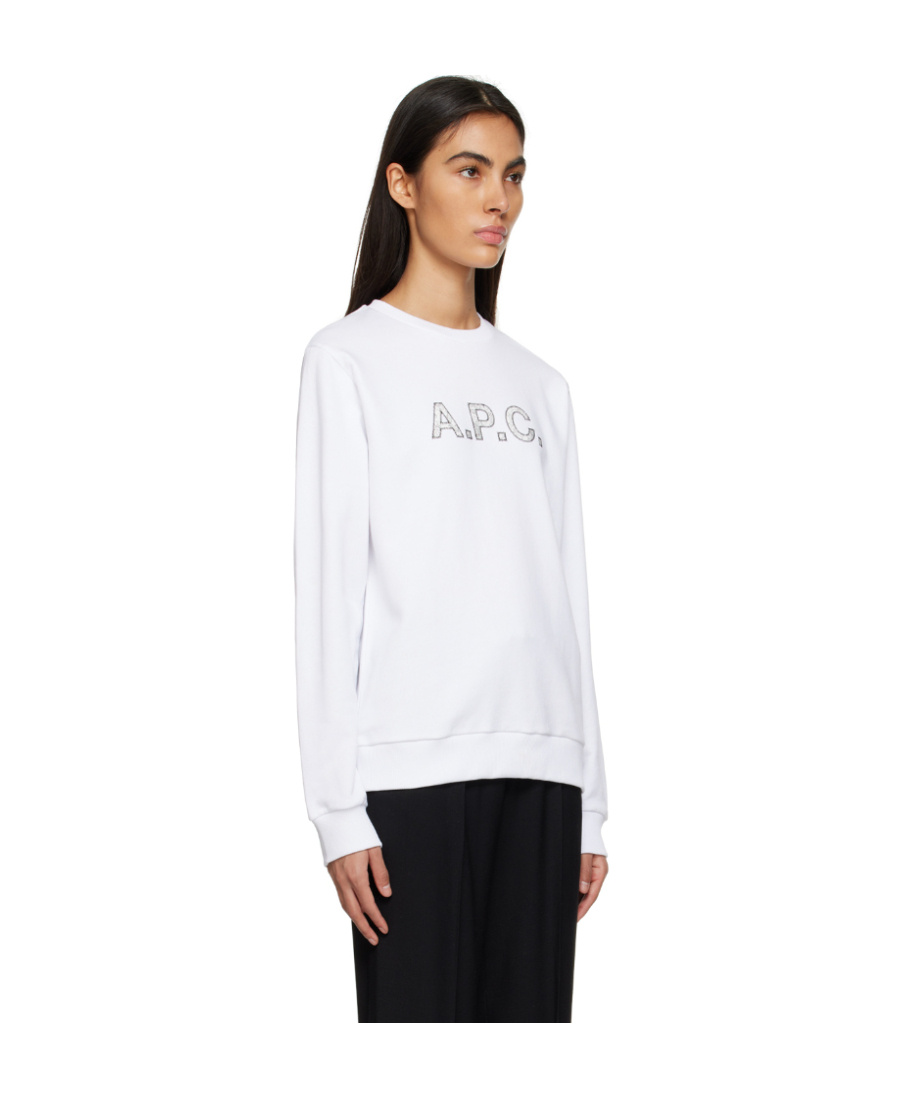 Apc Logo-embroidered Sweatshirt In White