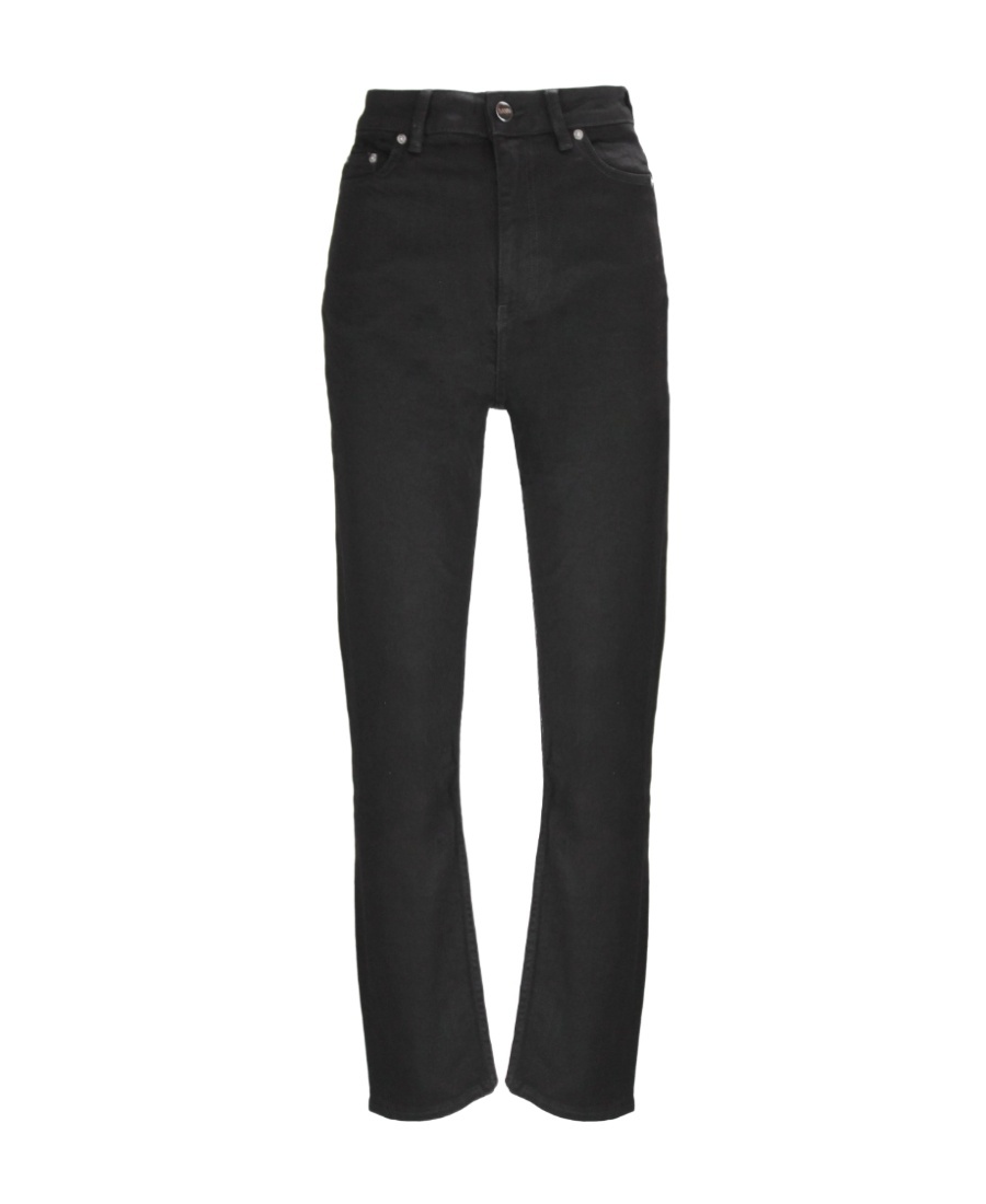 Ganni High-waisted Slim Jeans In Black