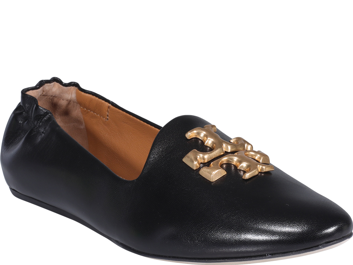 Tory Burch Eleanor Leather Medallion Loafers In Black