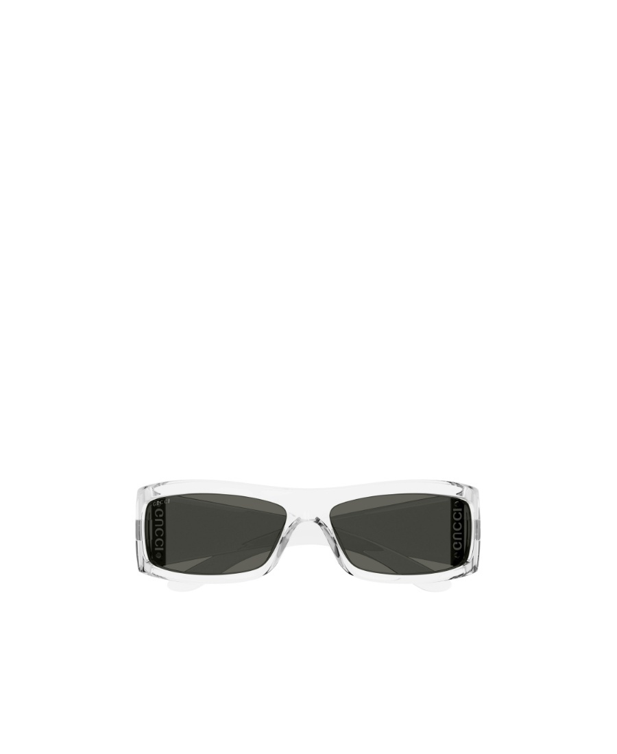 Gucci Rectangular Clear Frame Sunglasses In Metallic