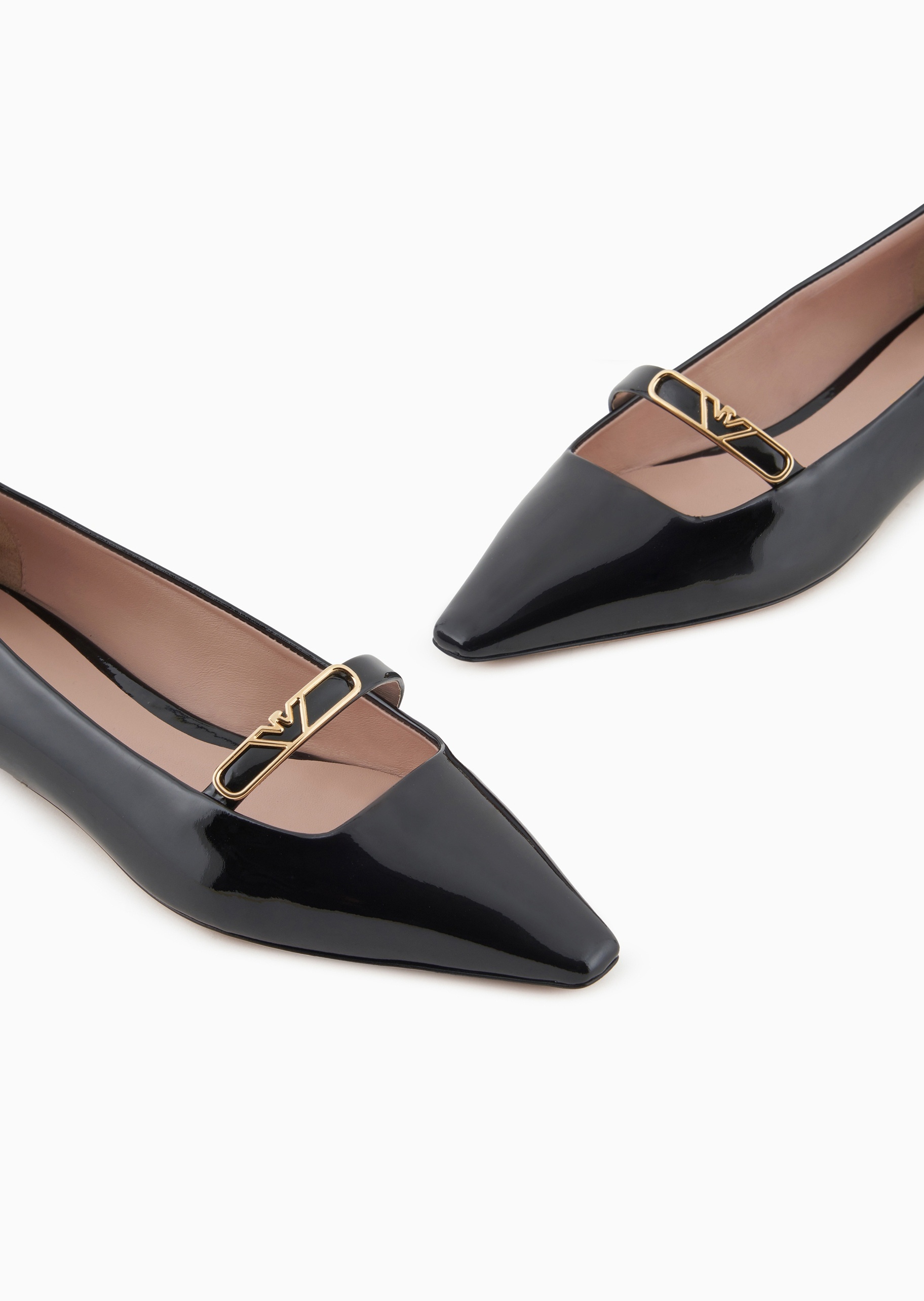 Emporio Armani Pointed Business Dress Shoes In Black