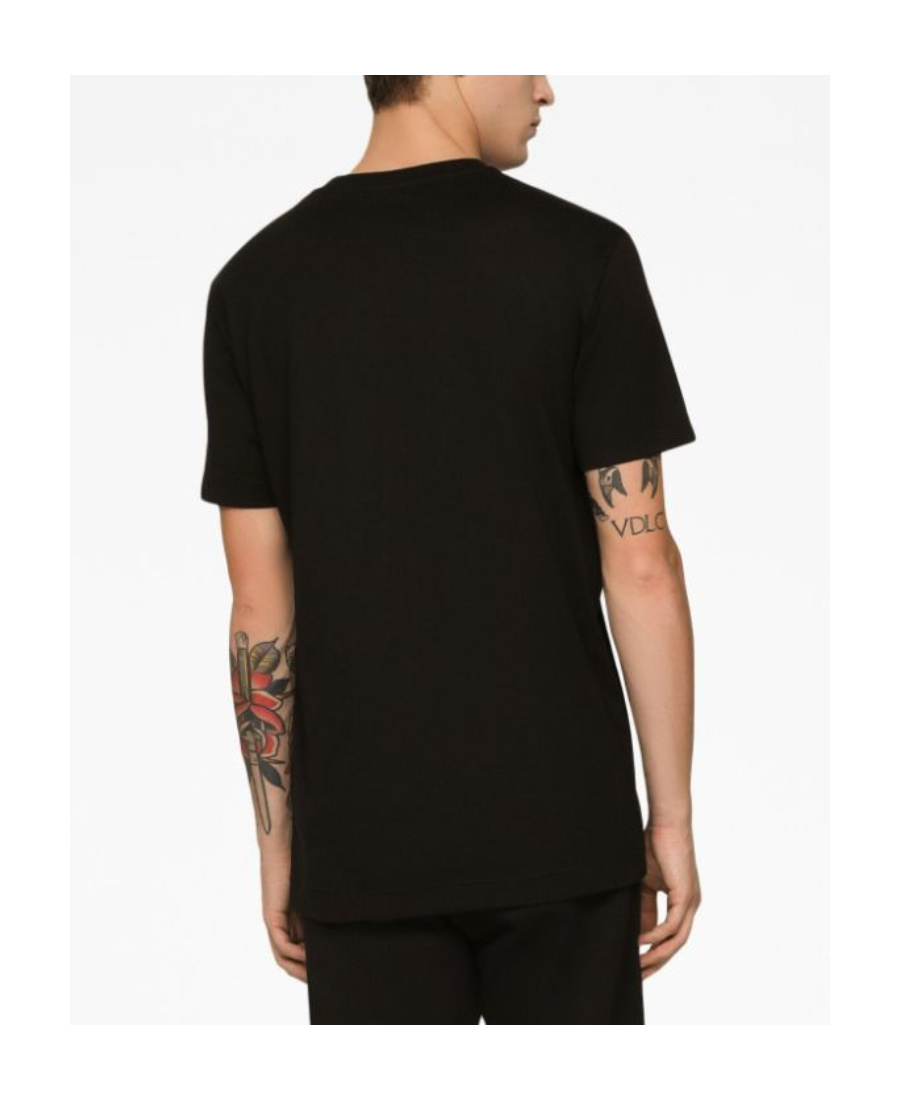 Dolce & Gabbana Crew-neck Pocket T-shirt In Soft Cotton In Black