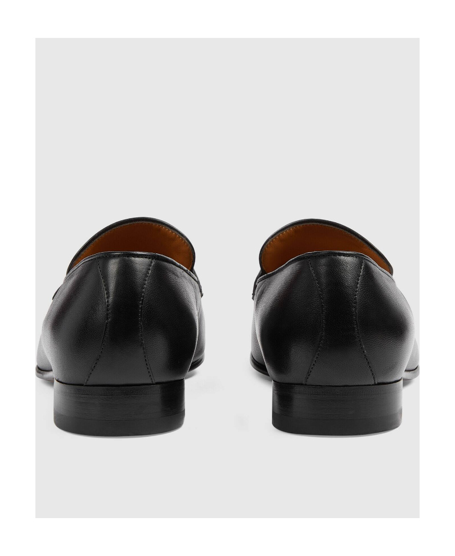 Gucci Interlocking G Leather Loafers In Black