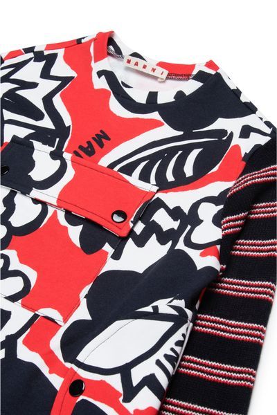 Marni Graphic-print Cotton Jumper In Black