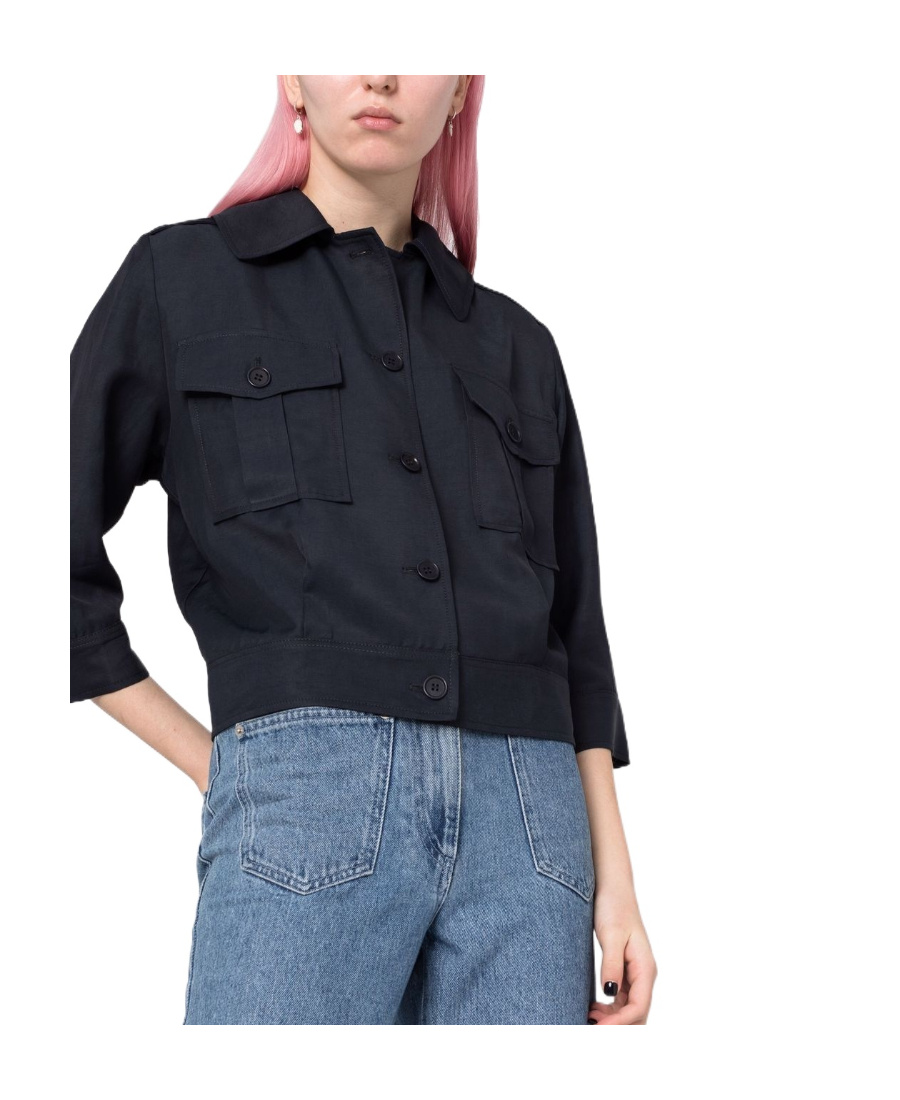 Shop P.a.r.o.s.h . Buttoned Long-sleeved Jacket In Black