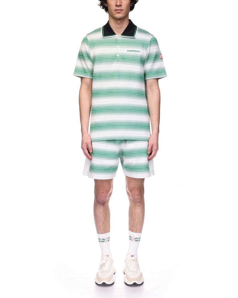 Casablanca White Cotton Blend Polo Shirt Men In Green