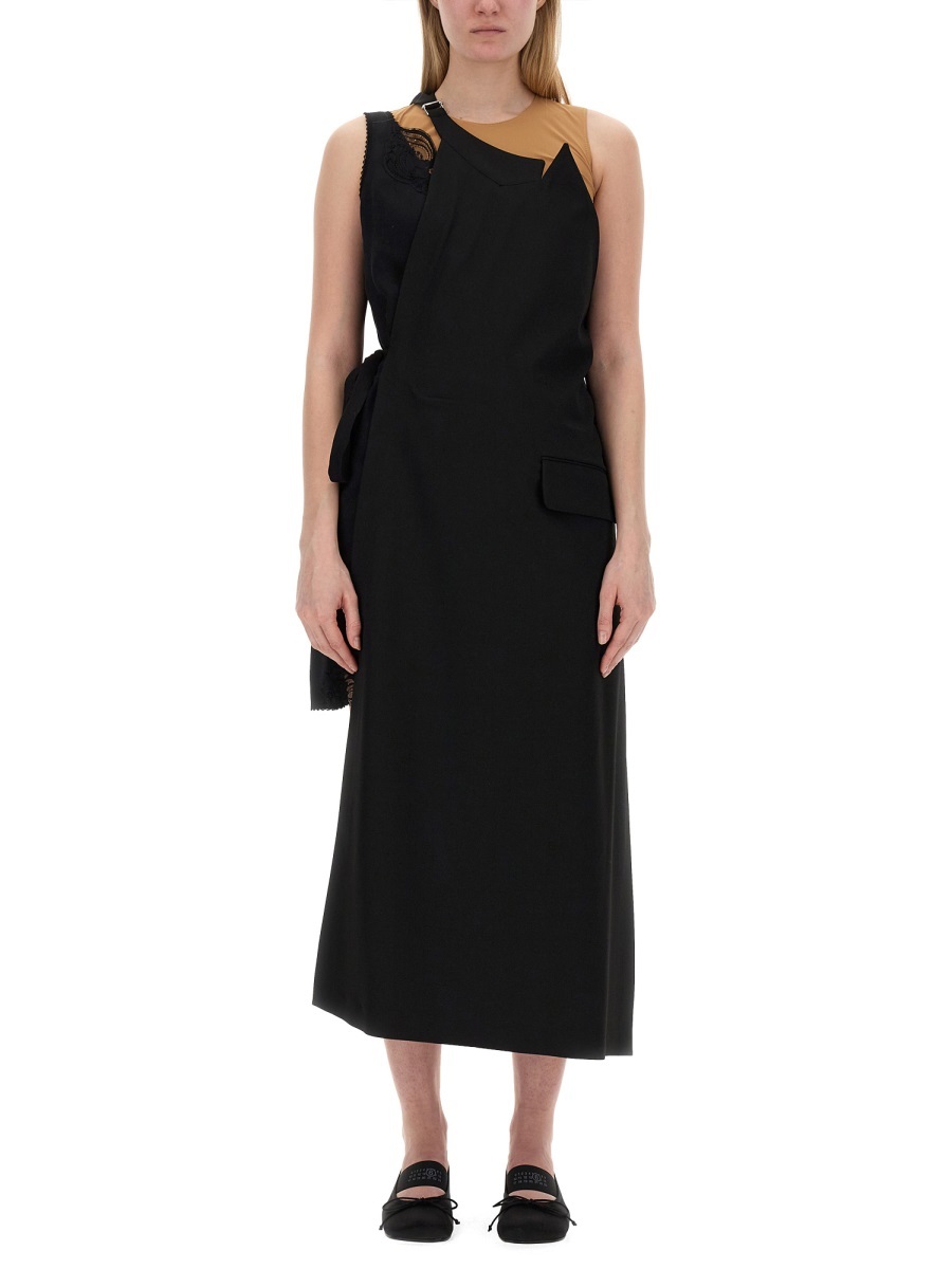 Mm6 Maison Margiela Asymmetric-neck Twill Top In Black