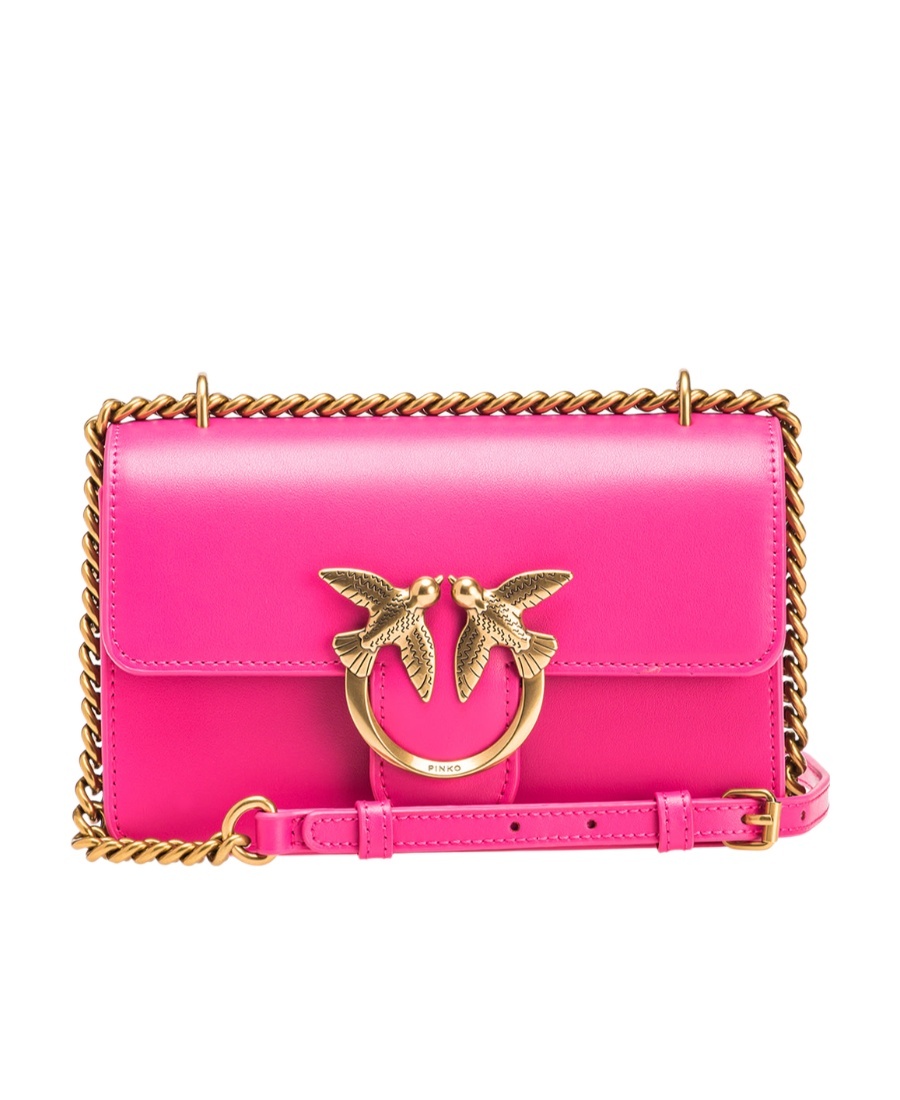 Pinko Logo Shoulder Bag In Pink