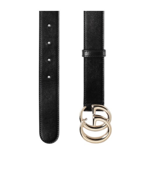 Gucci Gg Marmont Leather Belt In Black