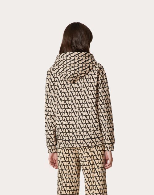 Valentino Toile Iconographe Hooded Sweatshirt In Nude