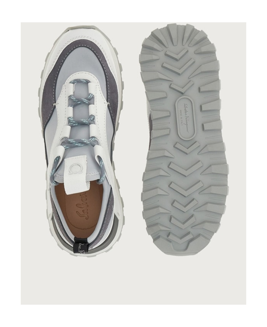 Ferragamo Lace-up Low-top Sneakers In Gray