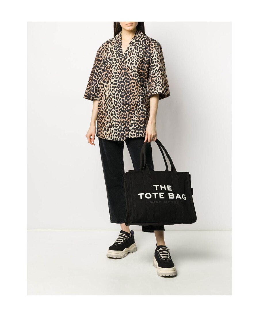 Marc Jacobs Shopper The Large Black Canvas Tote In Black
