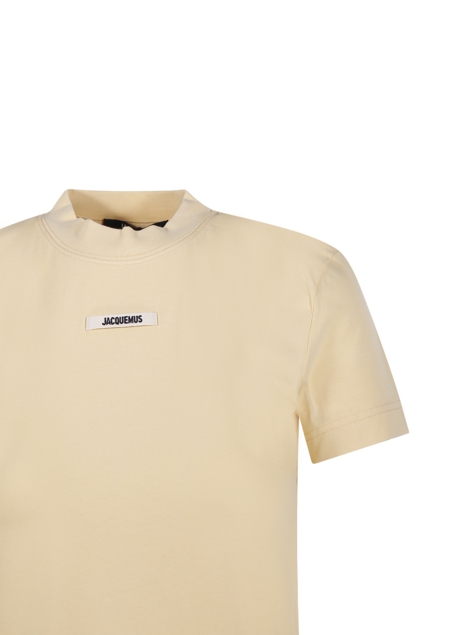 Jacquemus Stretch-cotton Grosgrain Logo T-shirt In Nude