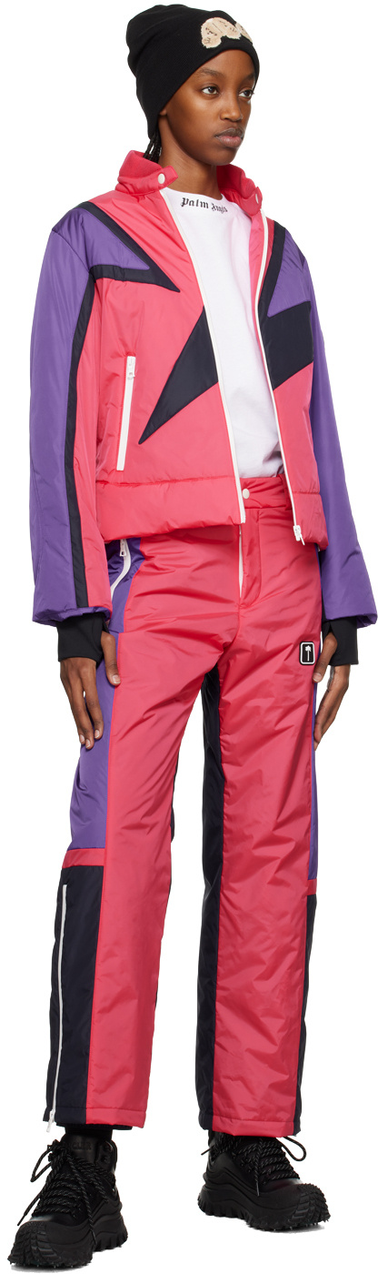Palm Angels Thunderbolt Colour-block Ski Trousers In Red