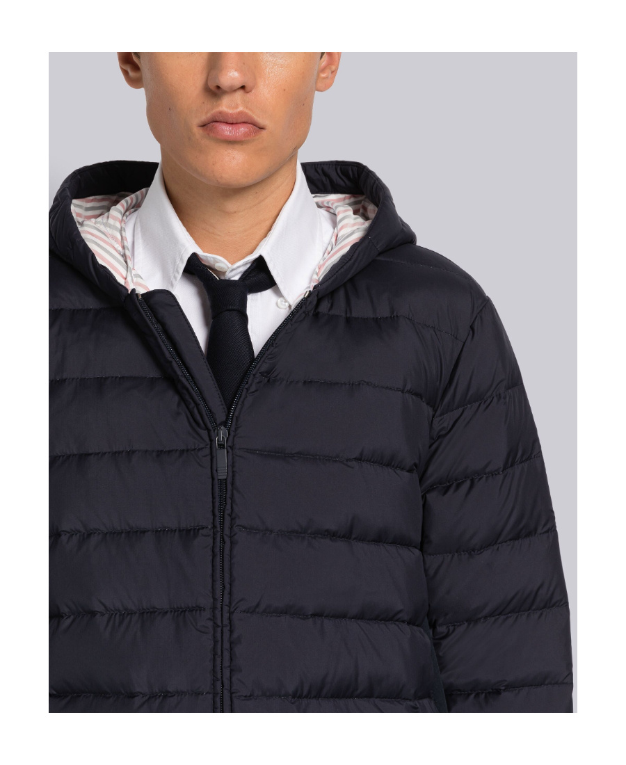 Thom Browne Zip-front Padded Jacket In Black