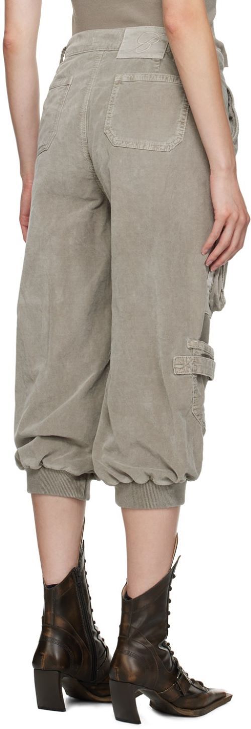 Shop Blumarine Cropped Cargo Trousers In Nude