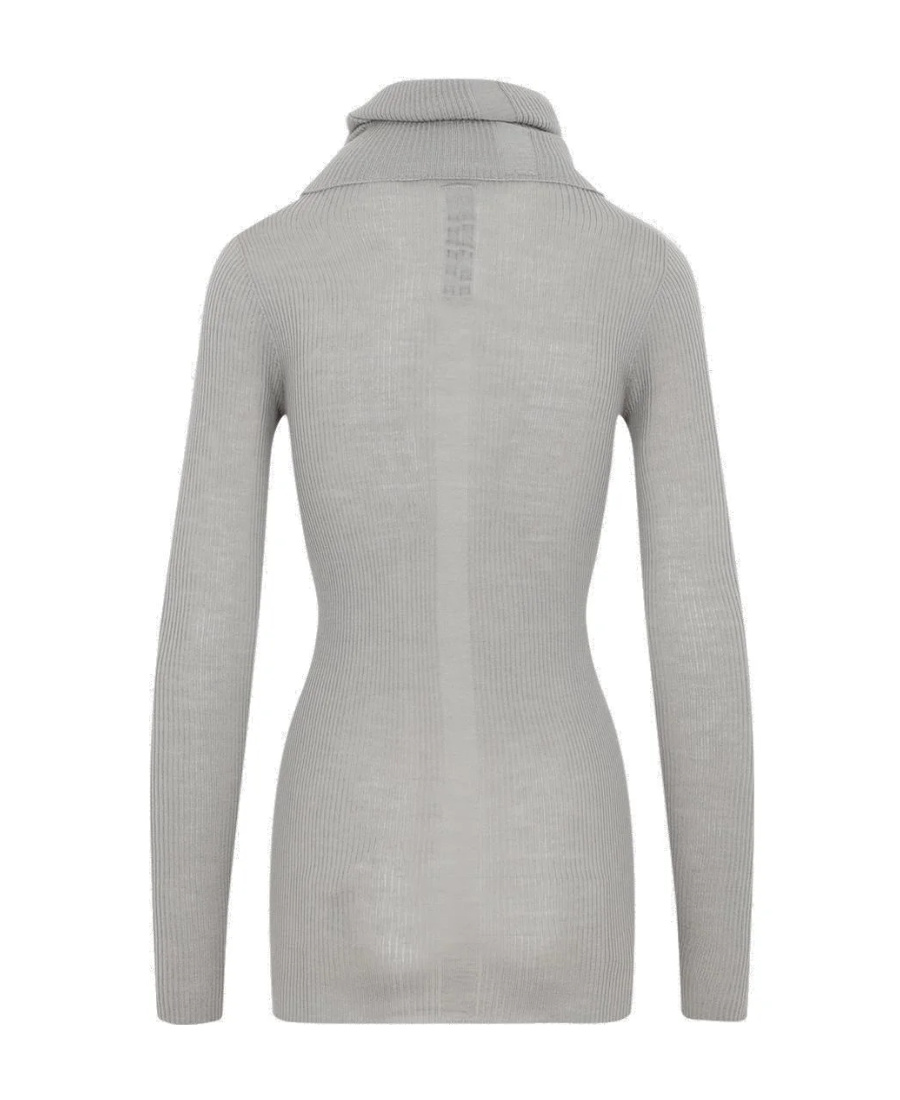 Rick Owens Roll-neck Virgin Wool Jumper In Gray