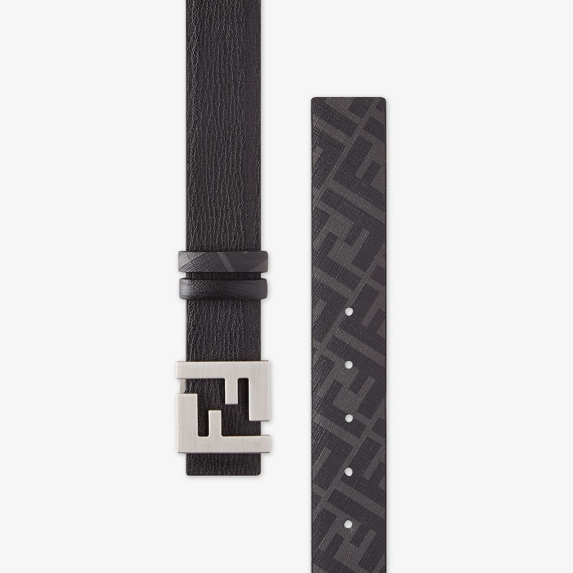 Fendi Men's Squared Ff Reversible Belt In Black