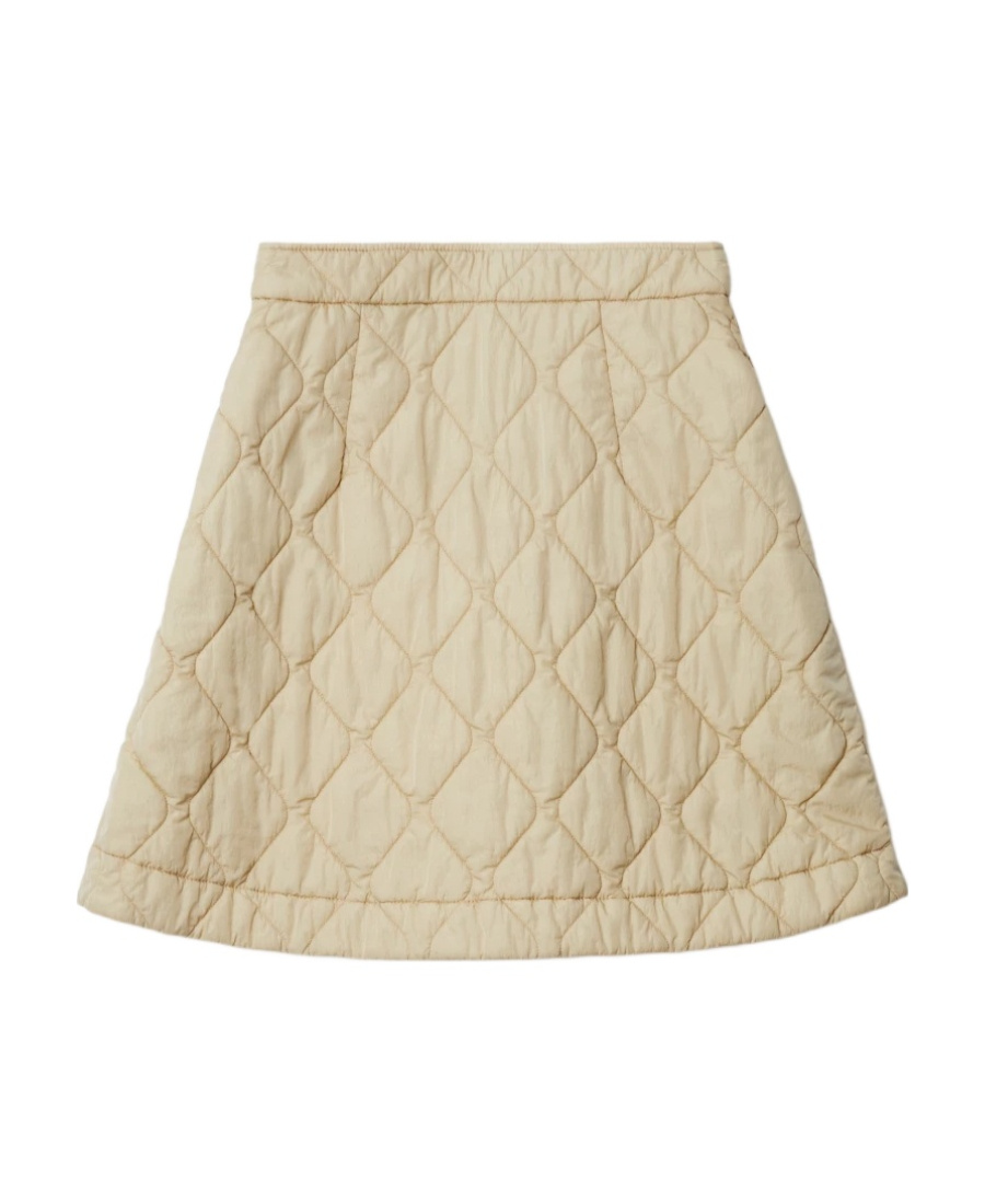 Shop Burberry Diamond-quilted Miniskirt In Nude