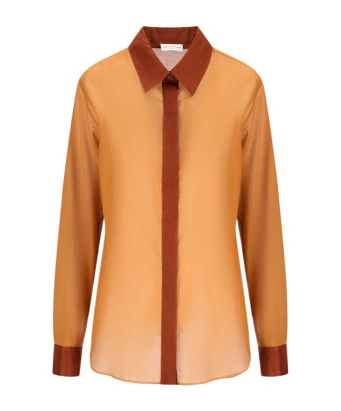 Dries Van Noten Long Sleeve Shirt In Orange