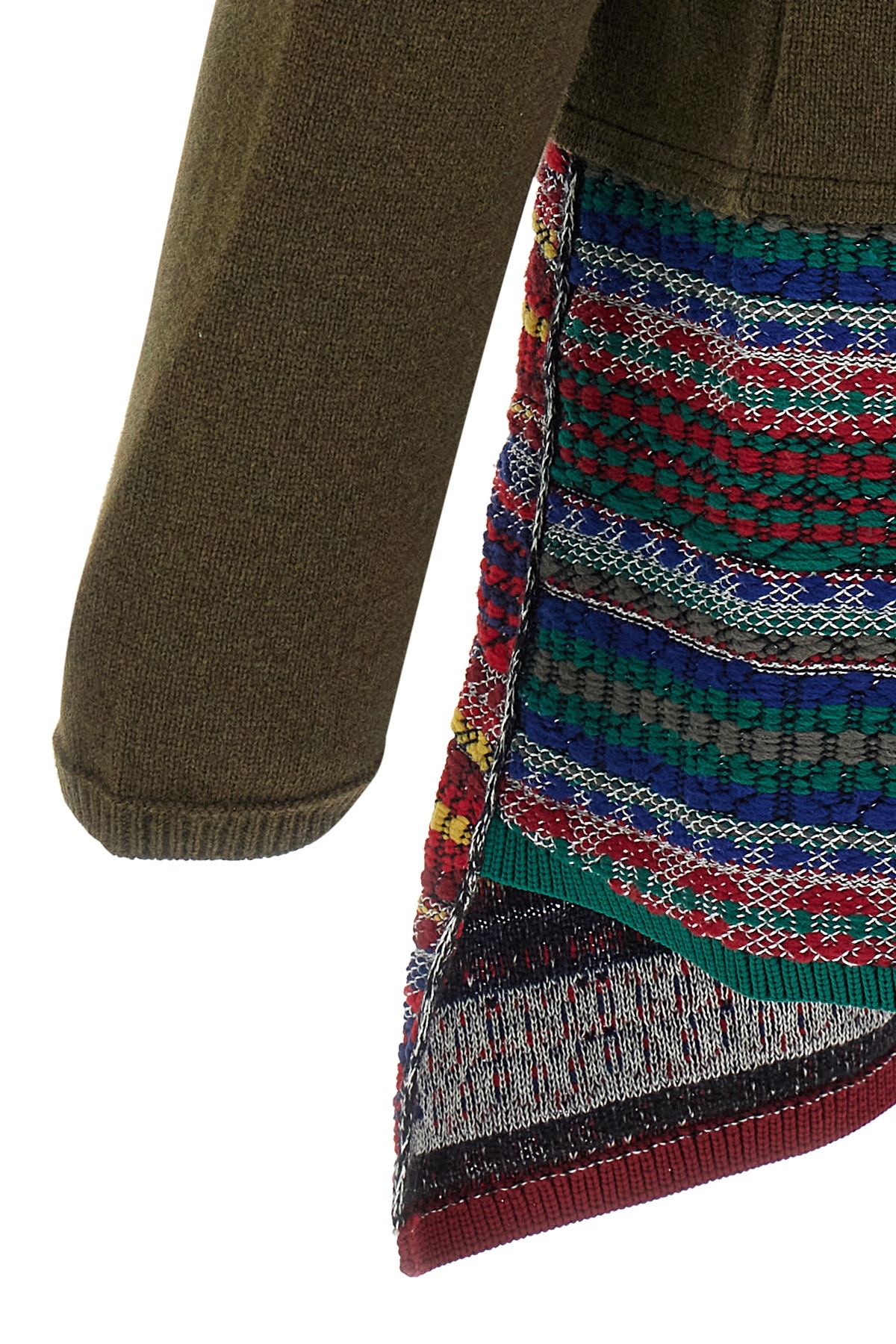 Comme Des Garçons Homme Plus Jacquard Insert Knit Cardigan In Green