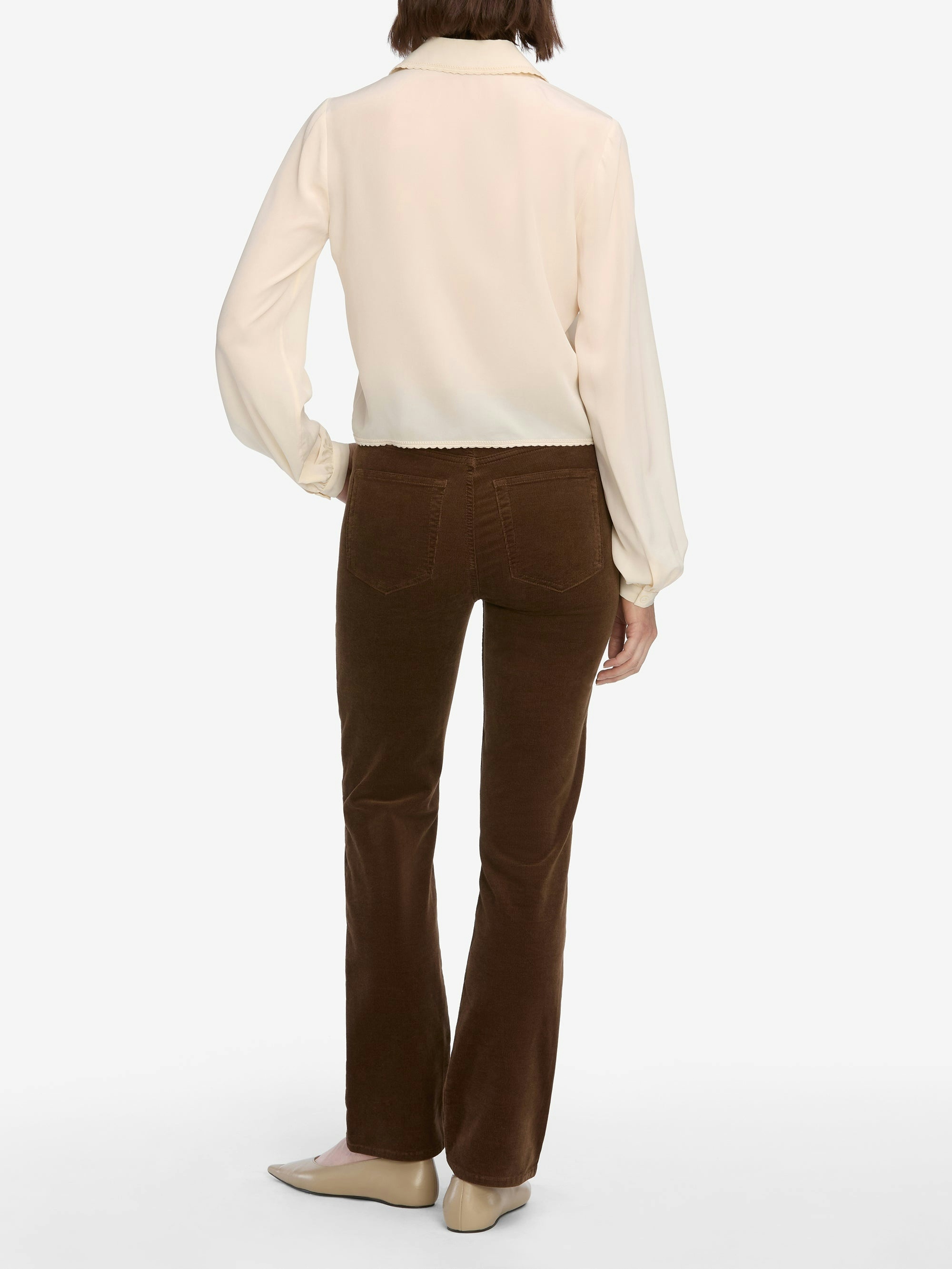 Frame High-waisted Straight-leg Casual Pants In Brown