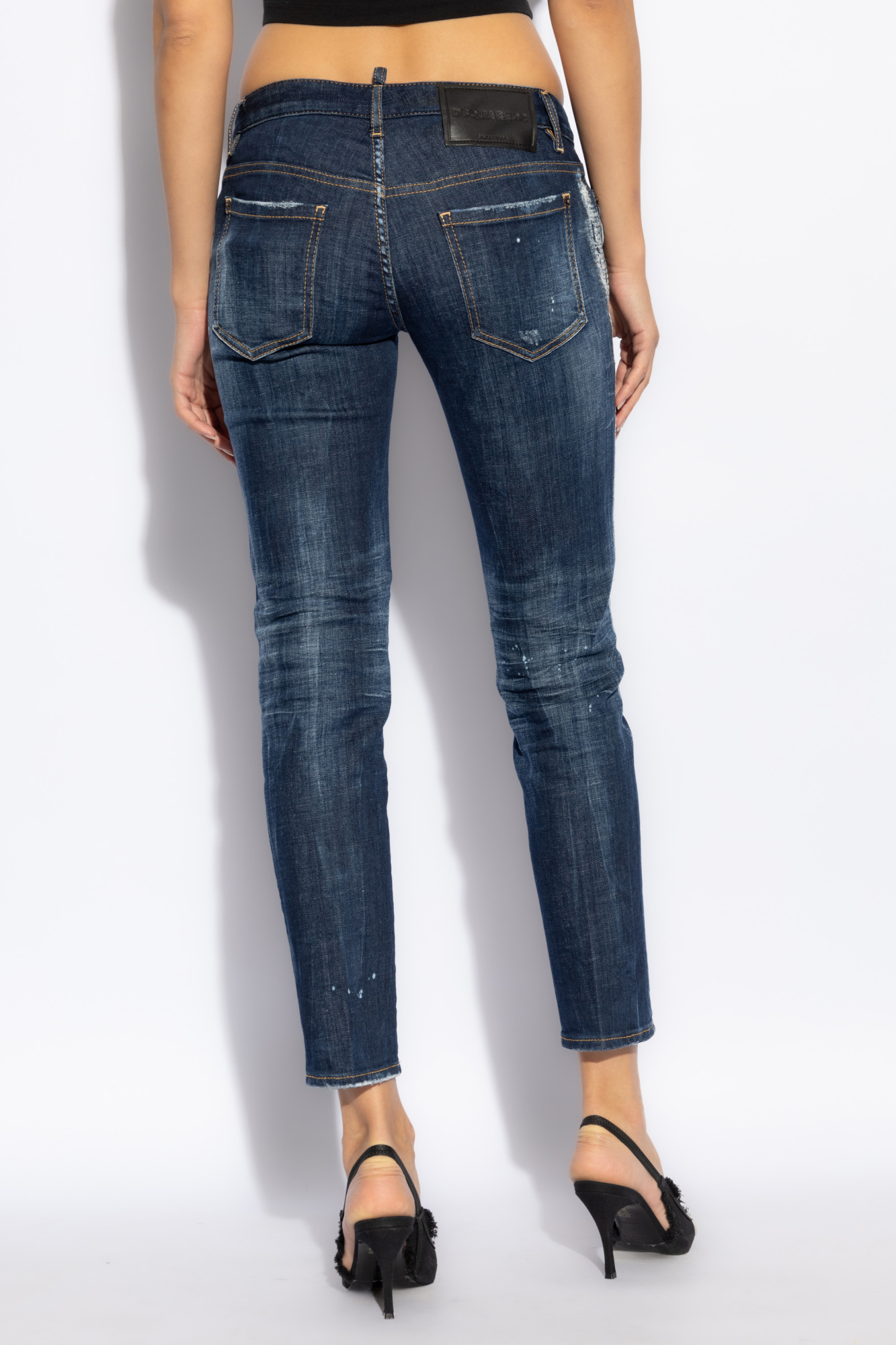 Shop Dsquared2 Logo-patch Cotton Jeans In Blue