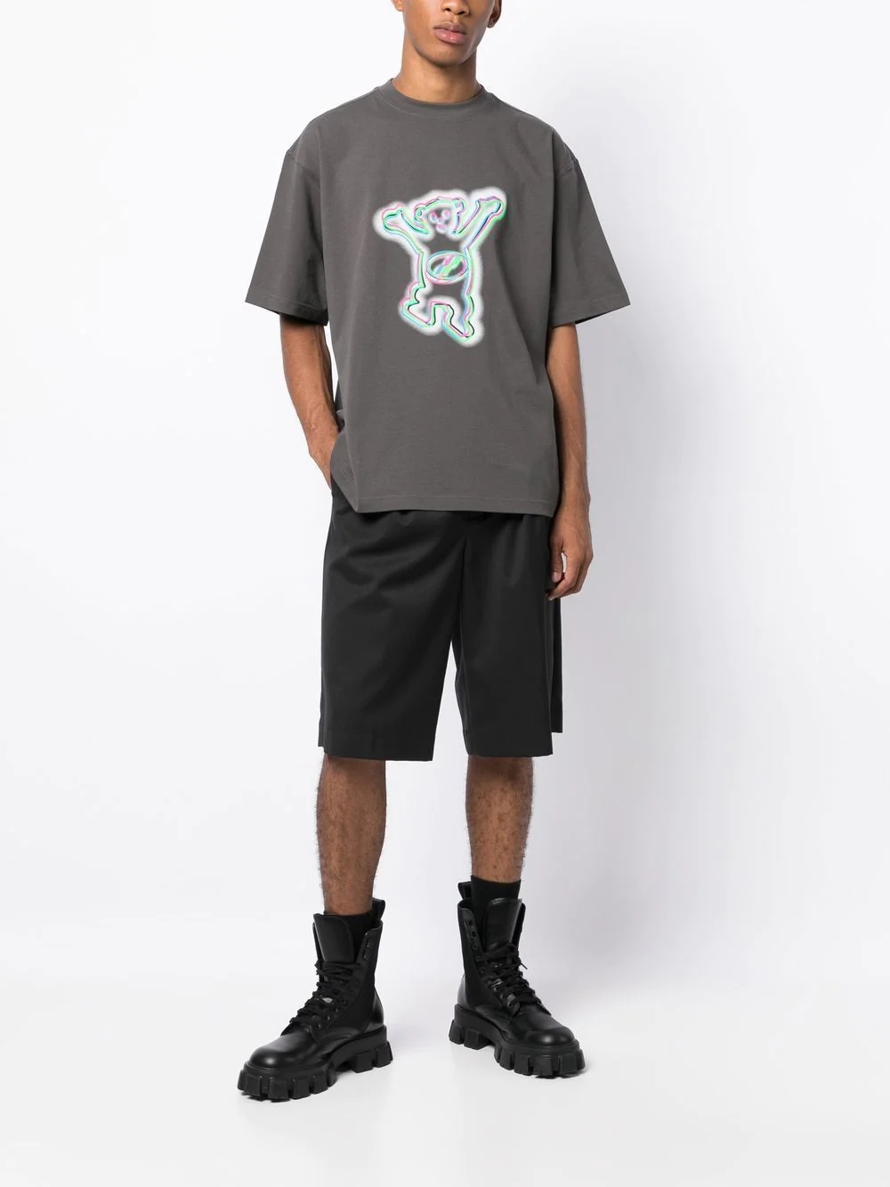 Shop We11 Done Graphic-print Cotton T-shirt In Black