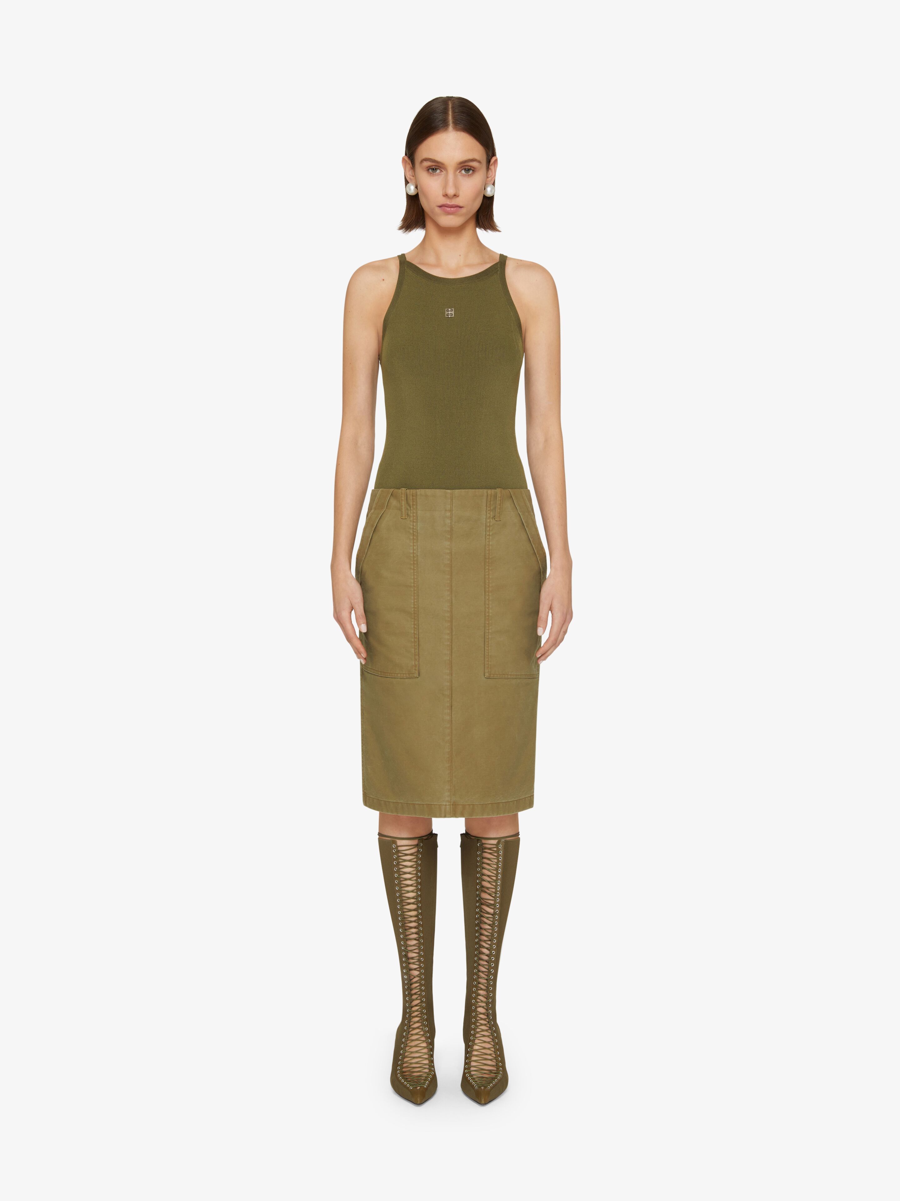 Givenchy Panelled Cargo Midi Dress In Green