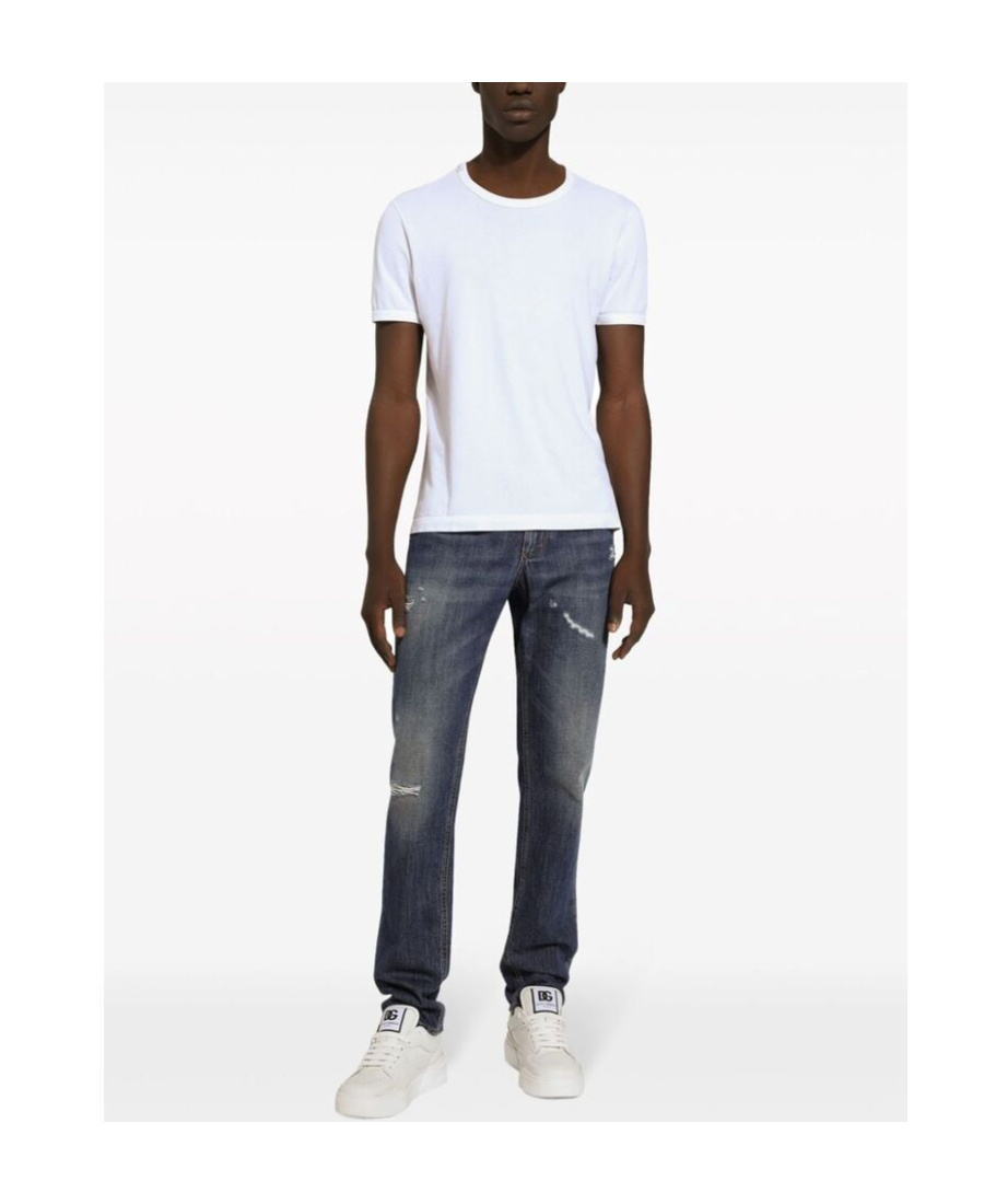 Dolce & Gabbana Straight-leg Cotton Jeans In Black