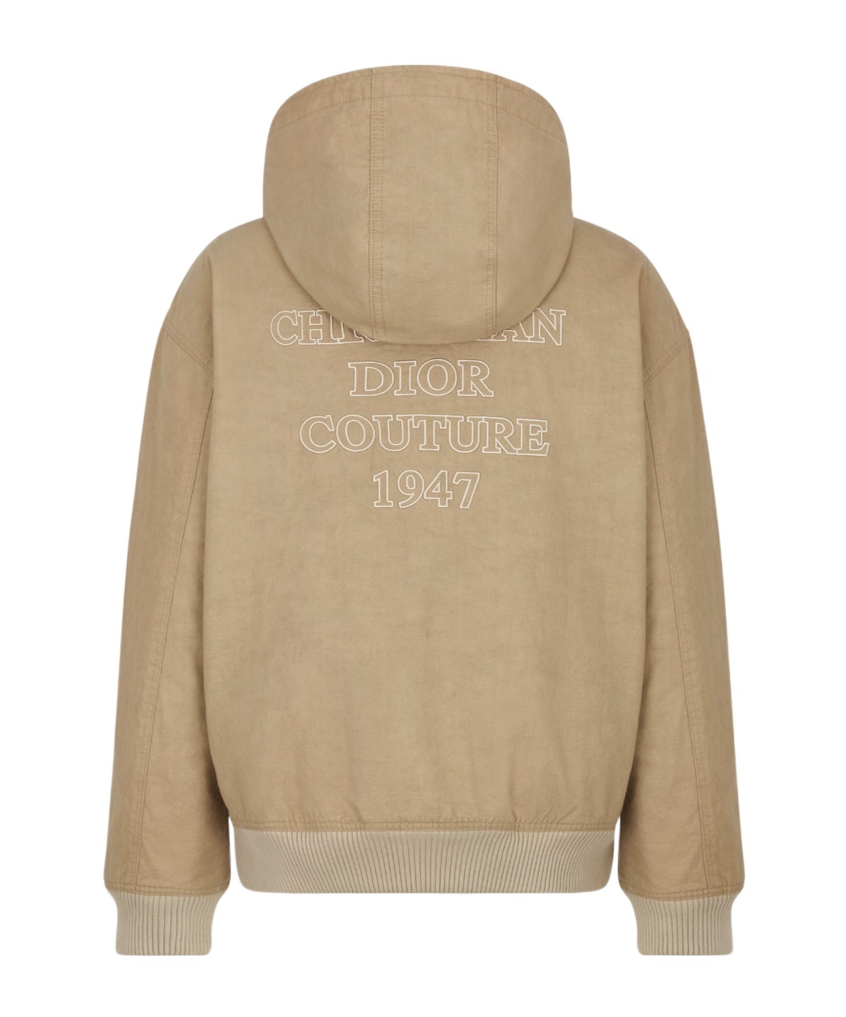 Dior Logo Zipper Casual Jacket In Nude