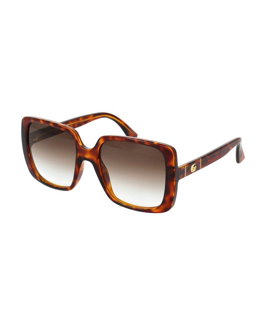 Gucci Womens Gc001665 Rectangle-frame Injected Sunglasses Brown In Multicolor
