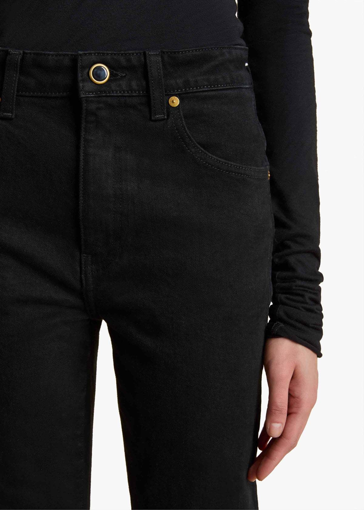 Khaite Vivian New Bootcut Flare Jeans Stoned Black In Black