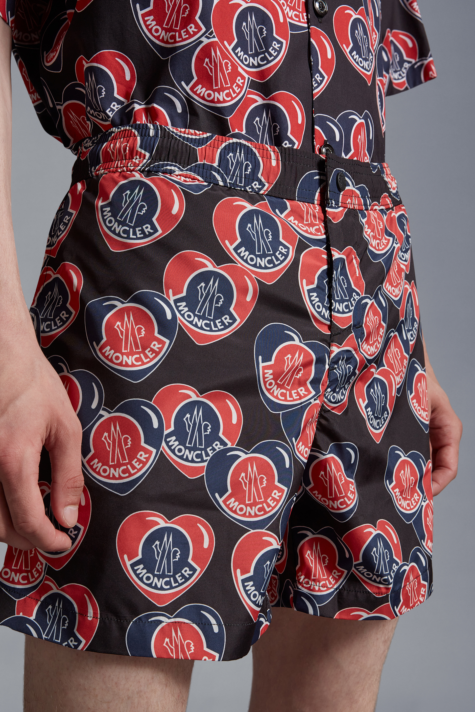 Moncler Logo-print Swim Shorts In Blue