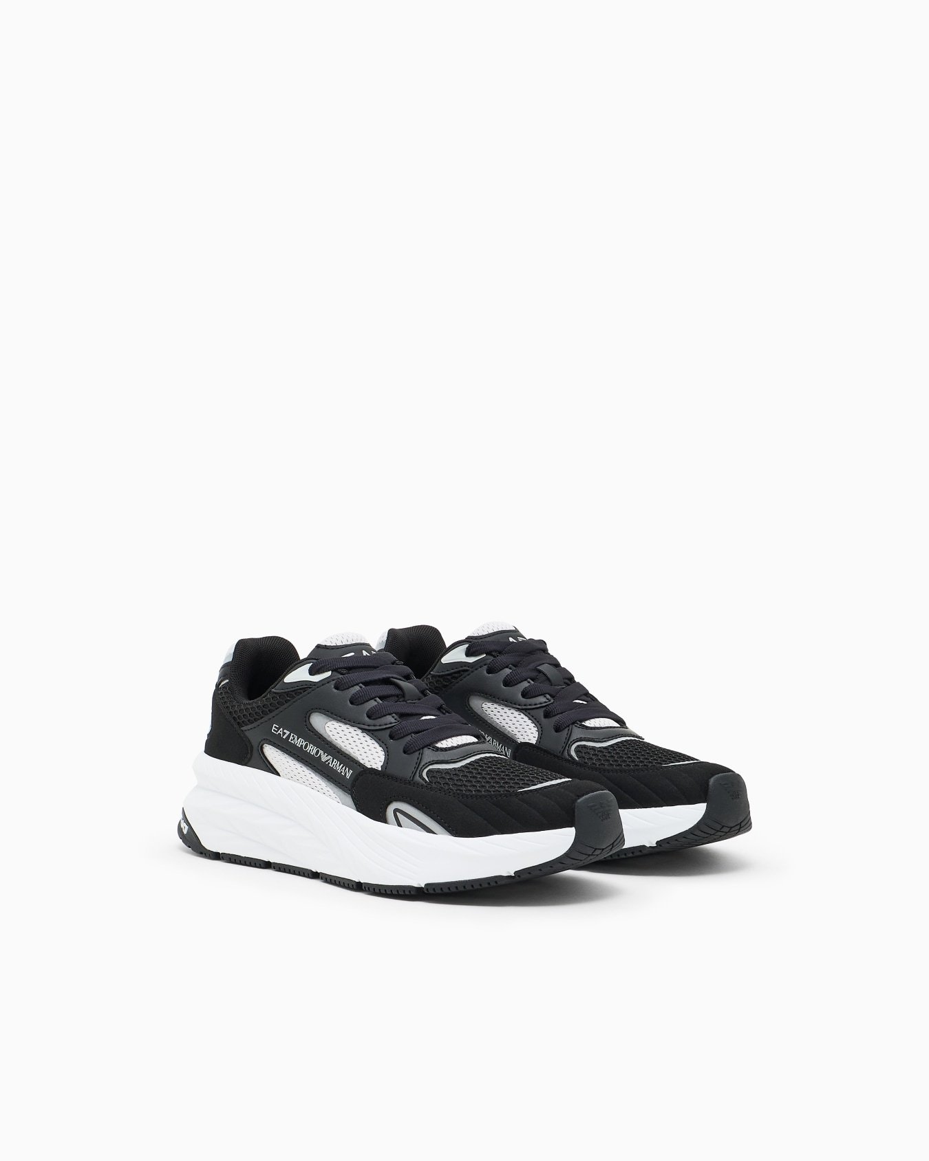 Ea7 Crusher Distance Sonic Mix Sneakers In Black