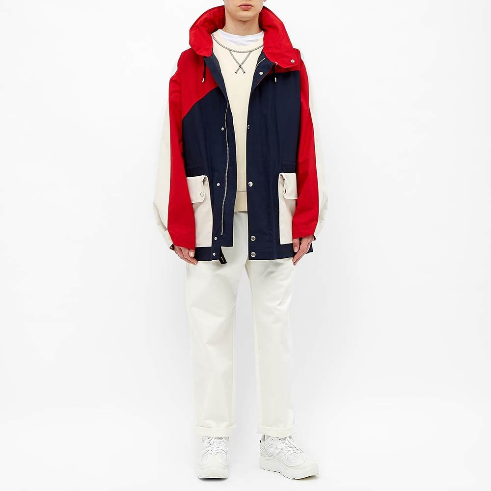 Kenzo Long Colour Block Parka Jacket In Multi