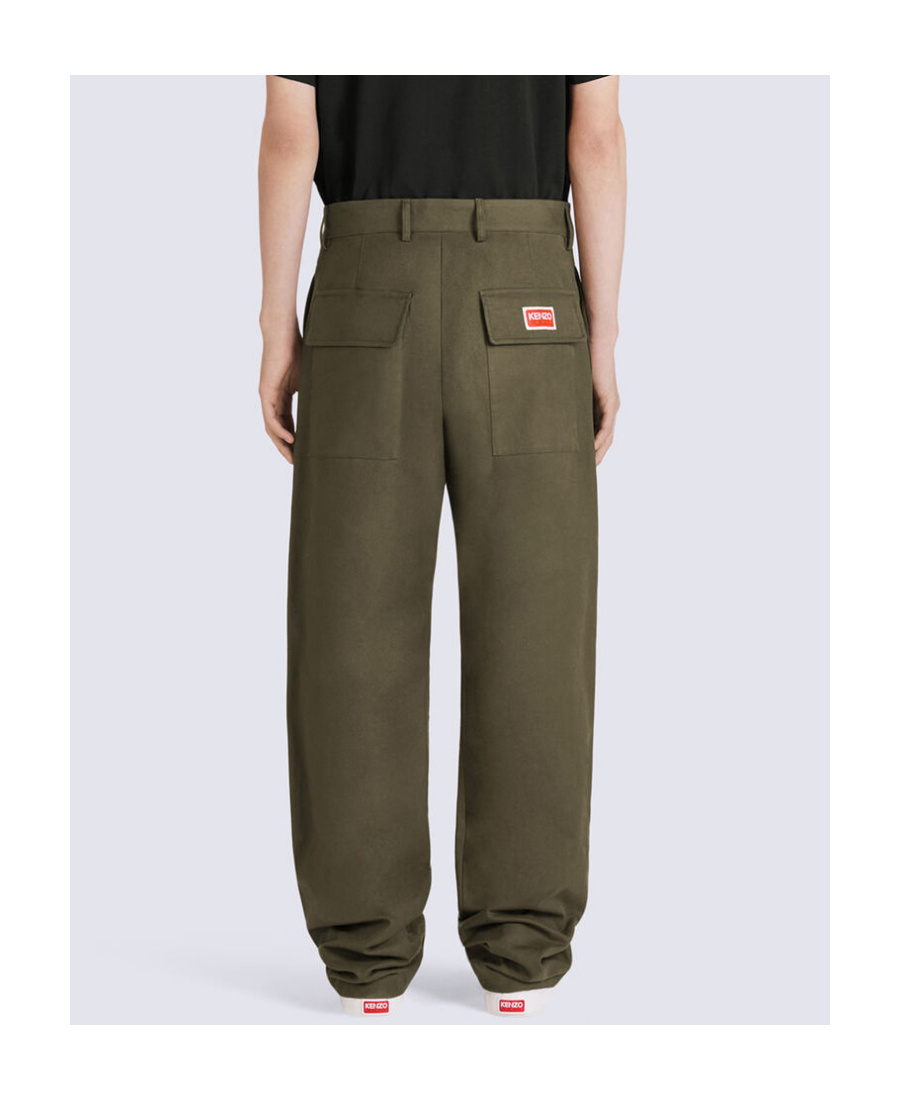 Kenzo Tapered Straight-leg Cargo Pants In Green