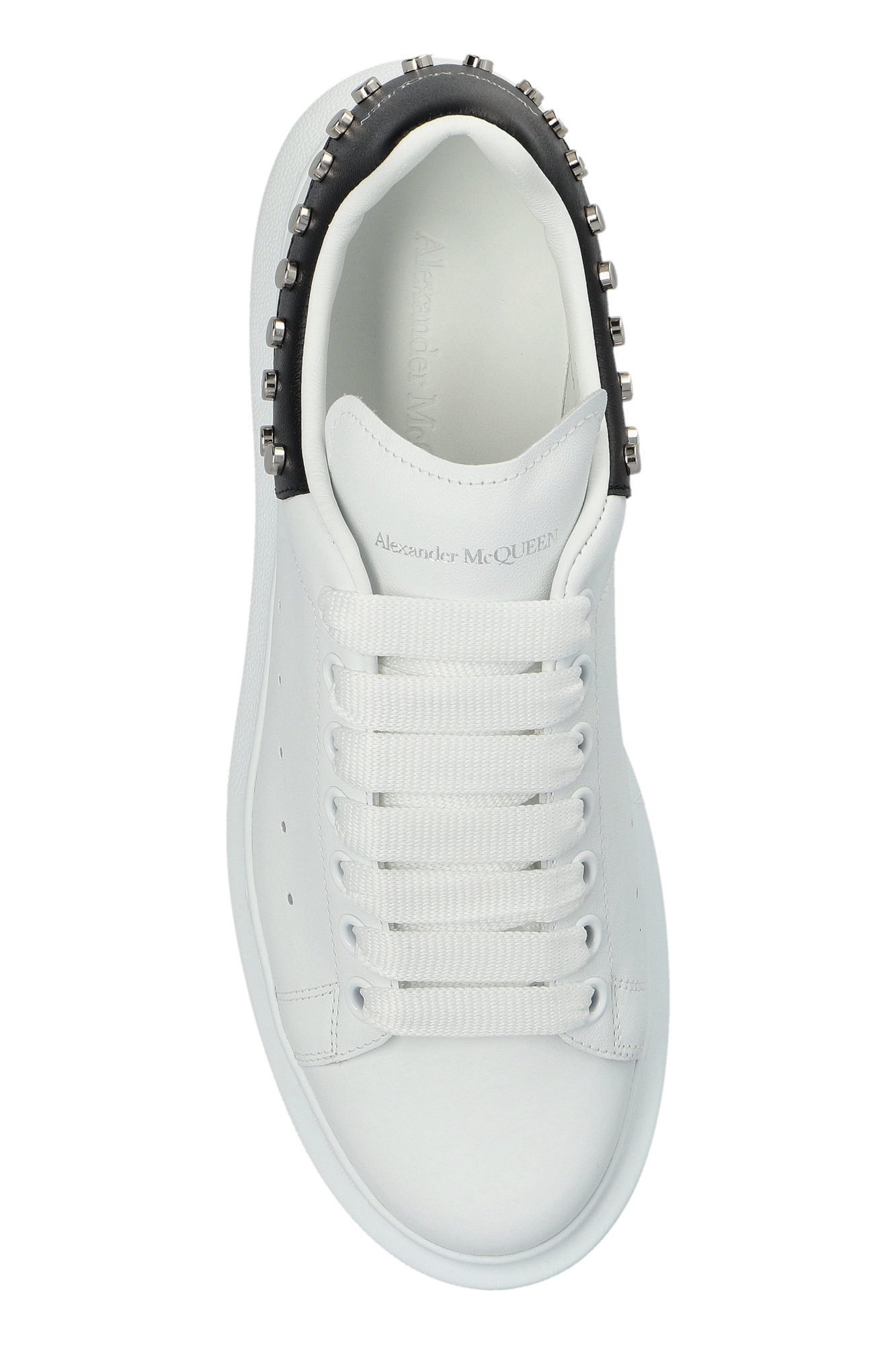 Alexander Mcqueen Stud-embellished Platform Sneakers In White