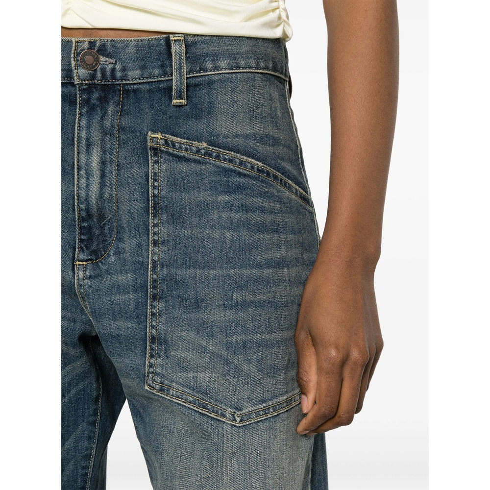 Nili Lotan Shon High-rise Tapered Jeans In Blue
