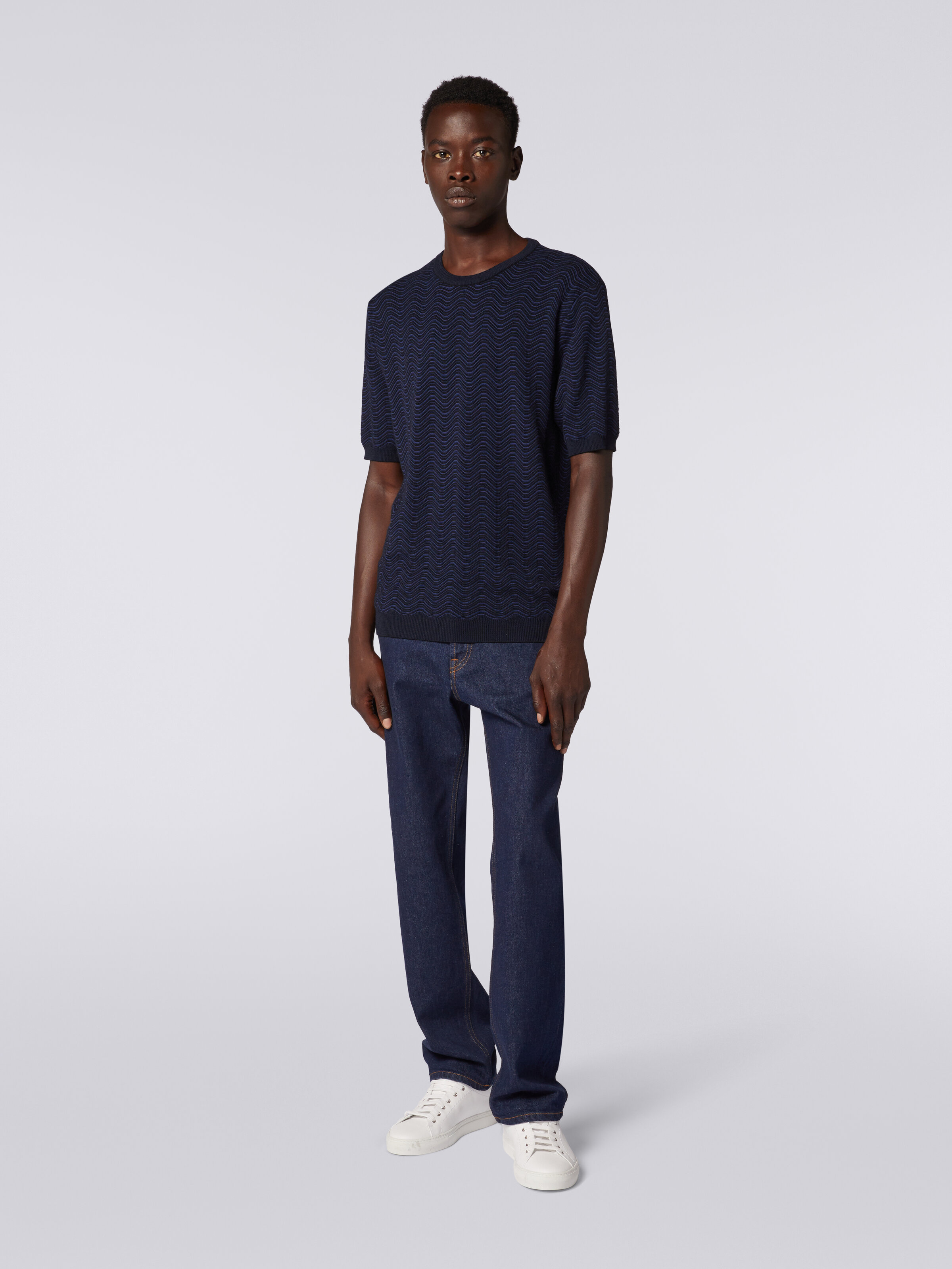 MISSONI WAVE-PATTERN CREW-NECK T-SHIRT