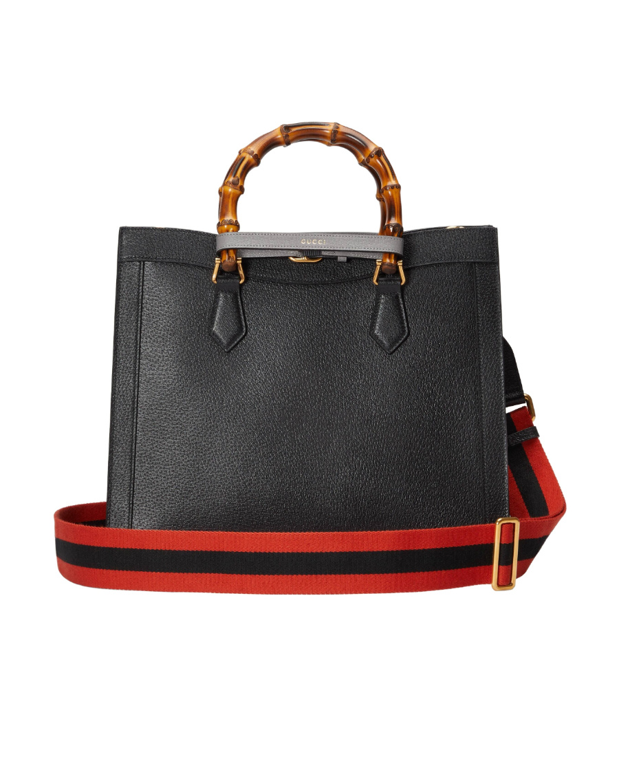 Gucci Diana Small Leather Tote In Black