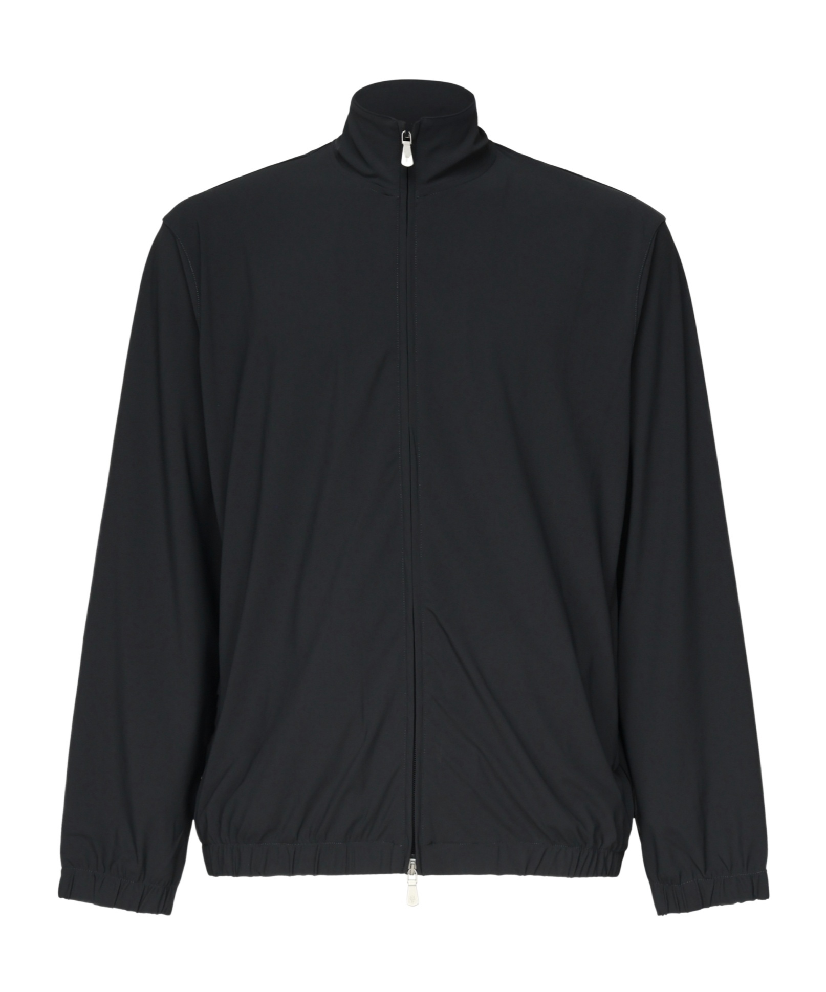 Eleventy Zipper Bomber Jacket Elastic Cuffs In Black