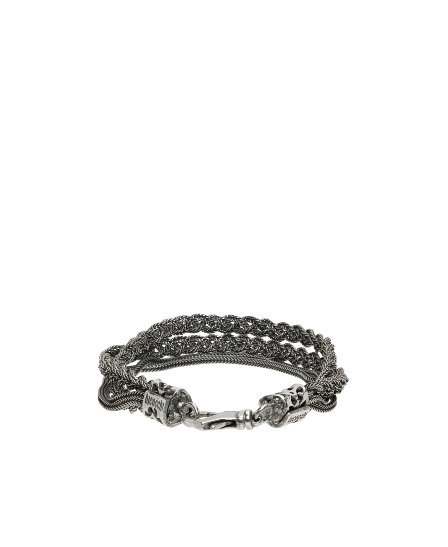Emanuele Bicocchi Braided Chain Bracelet In Black