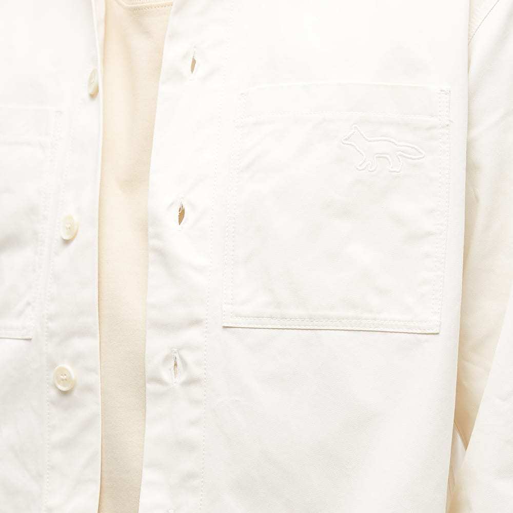 Maison Kitsuné Profile Fox Cotton Gabardine Shirt In White