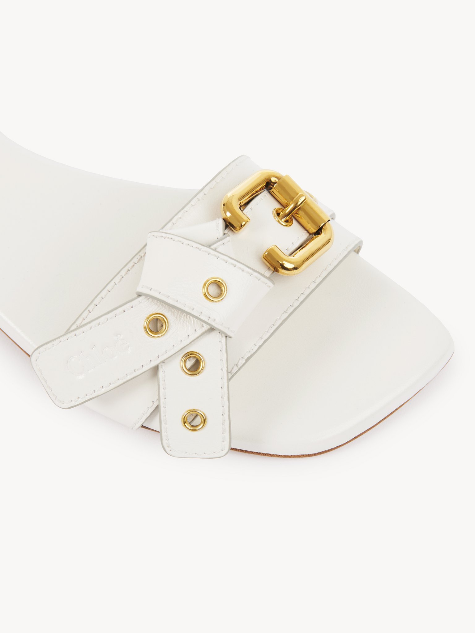 Chloé Marcie Sandals In Leather In White