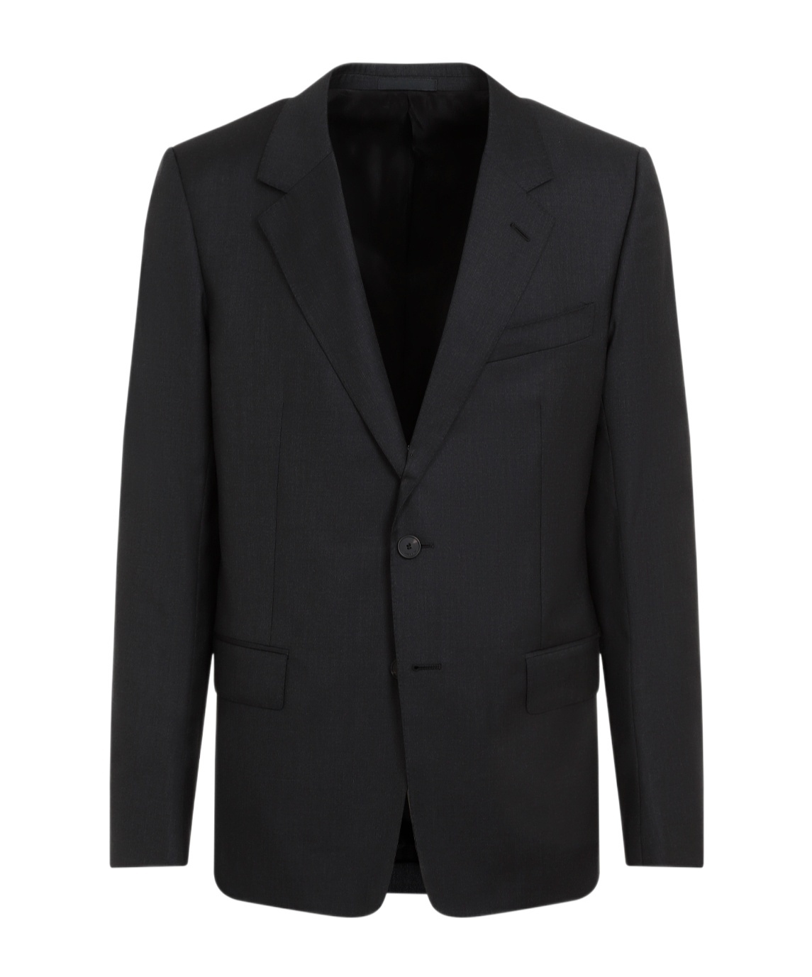 Lanvin Navy Blue Single Breasted Tailored Virgin Wool Jacket In Black